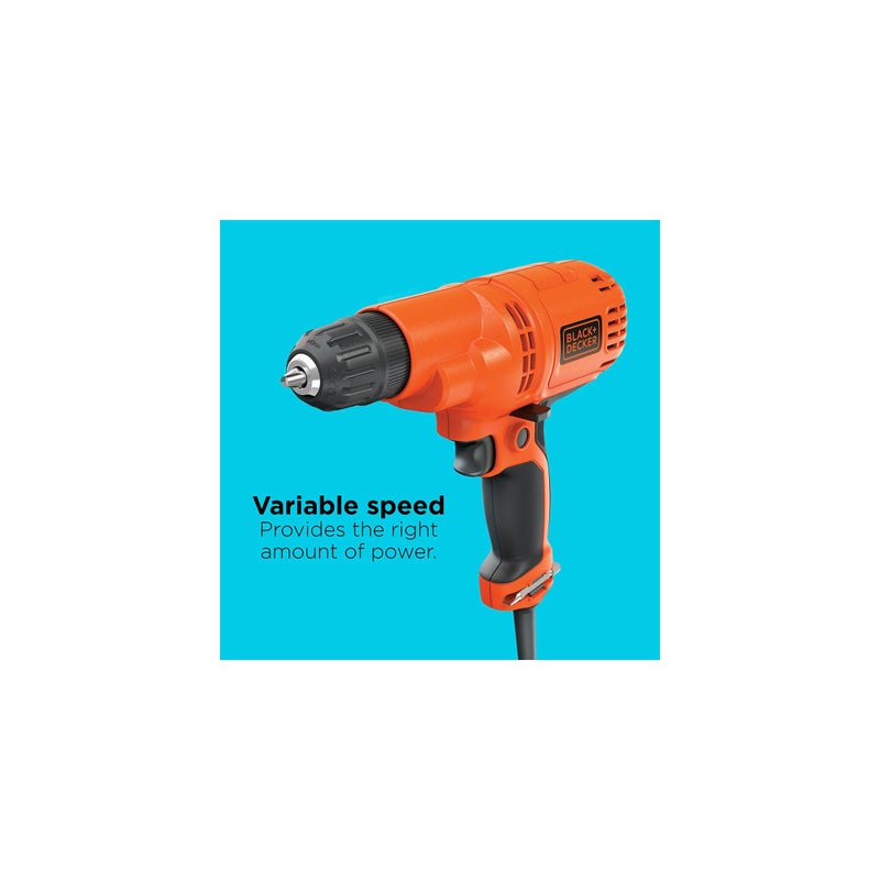 BLACK+DECKER Corded Drill, 5.5-Amp, 3/8-Inch (DR260C) - Image 4